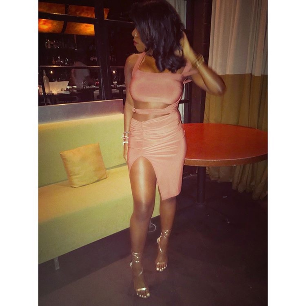 Mauve cut out dress